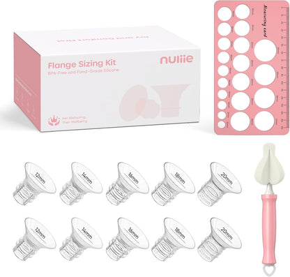 3-in-1 Flange Sizing Kit 12/14/16/18/20mm for 24mm Flange/Shield of Most Pumps, 10PCS Silicone Flange Inserts to Boost