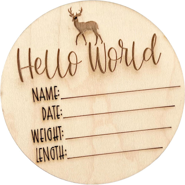 Personalized Wooden Baby Birth Announcement – Custom Engraved Newborn Plaque – Gender-Neutral Newborn Keepsake for