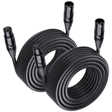 2-Pack XLR to XLR Cable, Microphone Cable, M-F, 3ft