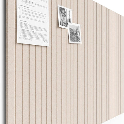 Bumusty Large Cork Board Alternative-48 x 36" Felt Bulletin Board Tiles, with 30 Pushpins, 70 Adhesive Tabs, 12-Pack Slat Wall Paneling, Cork Boards for Office Push Pin Board Felt Board-Oatmeal