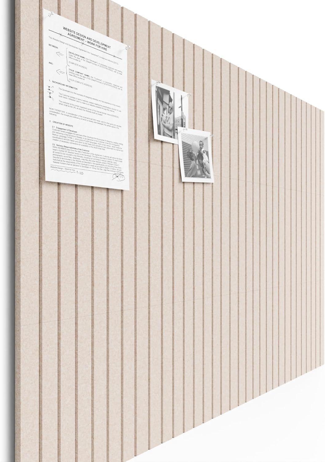 Large Oatmeal Felt Bulletin Board Tiles - 48 x 36 Inch Cork Board Alternative, 12-Pack