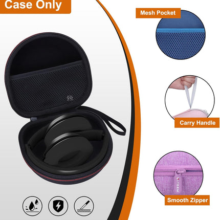 Headphone Case Compatible with BERIBES/TOZO/KVIDIO/Beats/Soundcore Anker Noise Cancelling Over-Ear Headphones, Black