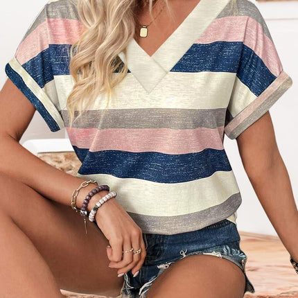 2PCS T Shirts Short Sleeve V Neck Tees Womens Tops Fashion Beach Vacation Clothes 2026 Casual Summer Spring Outfits