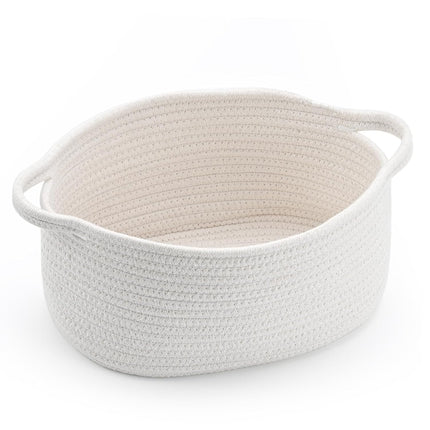 Cute Woven Easter Basket with Handle, Baskets for Gifts Empty, Present Containers for Raffle Baby Shower Burr Basket, Decorative Organizer Box for Storage Baby Toy, 13" D x 8" W x 6" H