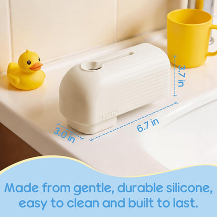 Roslim Faucet Cover Bathtub for Baby, Silicone Tub Spout Cover, Faucet Protector for Kids, Bath Spout Guard for Baby, Toddler Faucet Cover, Water Spout Cover for Child Safety, Universal Fit, Ivory