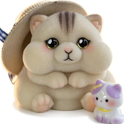 Handmade Taba Squishy Cat Baby Toy - Realistic Silicone Fidget Toy, Ultra-Soft Mochi Sensory Stress Relief, Cute Animal Anxiety Companion (Fat Tabby)