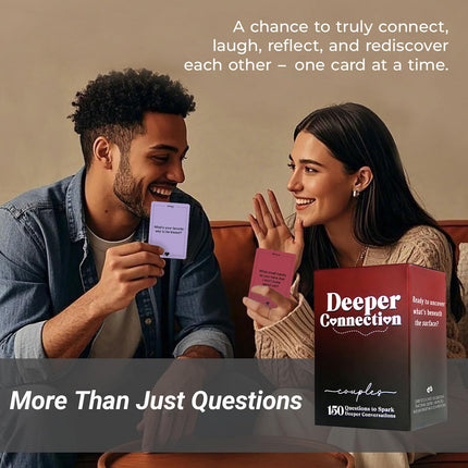 Deeper Connection, Couples Games with 150 Deep Questions to Build Intimate Connection & Trust, Relationship Couples Game for Date Nights, Wedding Gift for Couple