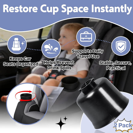 2-Pack Cup Holder Replacement for Safety 1st EverFit & Grow and Go, Compatible with Maxi-COSI Pria & Cosco All-in-One Car Seat Model C6577, Snap-On Installation, Durable ABS, Anti-Spill Design