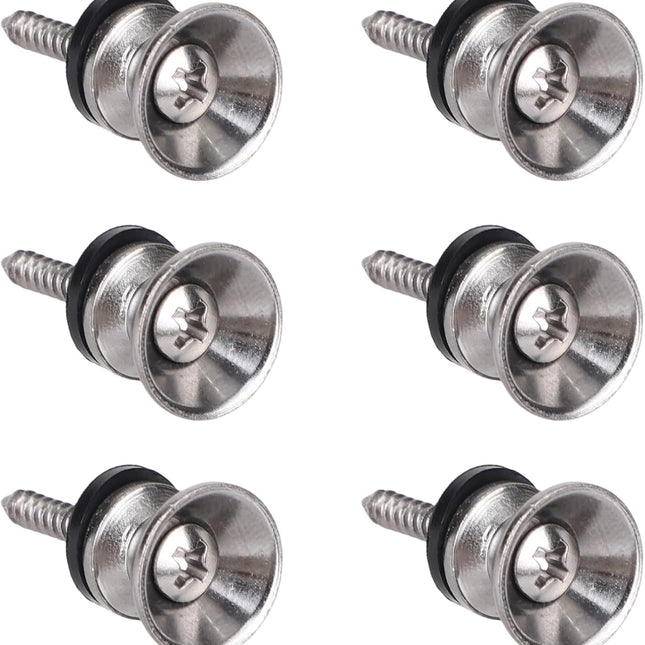 6pcs Guitar Strap Button Lock Pins, Metal Strap Buttons