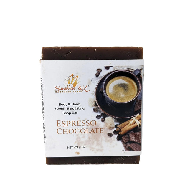 Chocolate Espresso Handmade Soap Bar - Long Lasting and Non-drying - Enriched with Rice Bran and Castor Oil - 5 OZ by Verdant Care