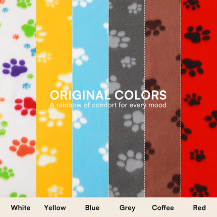 LINENLUX Cute Dog Blanket for Small Medium Dogs 6-Pack Soft Stretchy Fleece Blankets for Pet Cat Puppy Warm Wrinkle-Resistant Throw for Couch Bed Outdoor Mix 31x24 inch (Pack of 6)