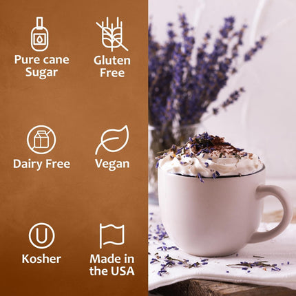 Syruvia Coffee Syrup, Lavender Flavored Syrup for Drinks, Lattes, and Desserts – 25.4 fl oz