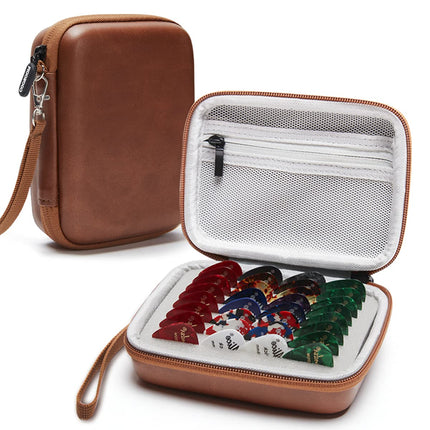 Estuche porta púas de guitarra compatible con Fender, ChromaCast, D'Addario, JIM DUNLOP, Bolopick, UNLP MUSICAL INSTRUMENT, bolsa de almacenamiento para púas de todos los tamaños, negra