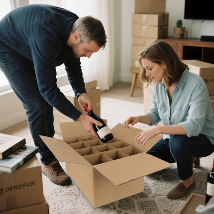 4 Sets Glass Dividers for Moving Boxes, 3x4 Grid Cardboard Dividers for 16x12x12 Inch Box, Corrugated Cardboard Packing Supplies for Wine Glasses & Fragile Glassware (Box Not Included)