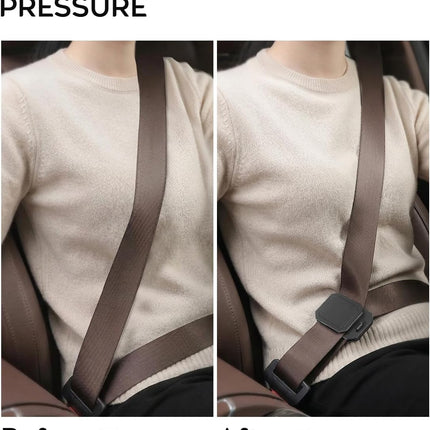 WEIGUZC 4 Pack Seat Belt Comfort Pad Clips, Shoulder & Neck Relief Clips for Seat Belt Webbing, Anti-Slip Snap Design, Universal Fit for Sedan, SUV, Truck, RV, MPV