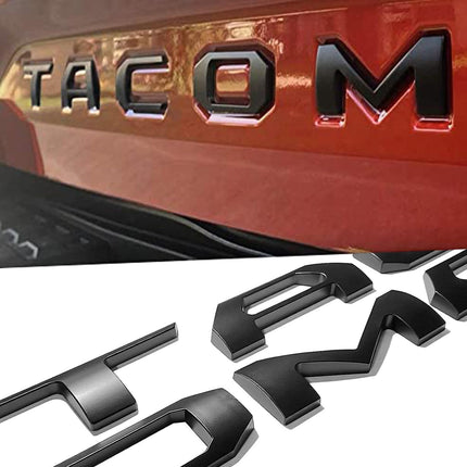 Tailgate Insert Letters Compatible with Tacoma 2016 2017 2018 2019 2020 2021 2022 2023 3D Abs Plastic Emblems with Strong Adhesive Matte Black