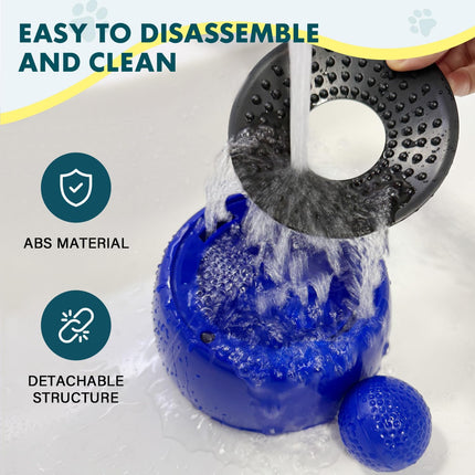 Rolling Ball Dog Lick Bowl, Slow Feeder Dog Bowls, Non-Slip Design, Interactive Dog Licking Toy & Dog Enrichment Toys, Dog Lick Ball Bowl for Wet Food & Treats, Ideal for All Dog & Cat Breeds (Blue)