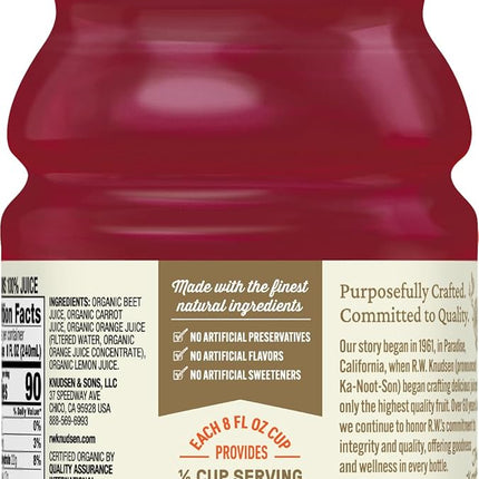 R.W. Knudsen Organic Beet Carrot Orange Juice, 32 fl oz (Pack of 1)