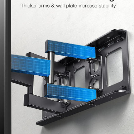 Pipishell TV Wall Mount for 26-74 inch LED LCD OLED 4K TVs up to 99lbs, Full Motion TV Mount Bracket Articulating Swivel Extension Tilting Leveling Max VESA 400x400mm, Fits 12/16 Inch Wood Studs