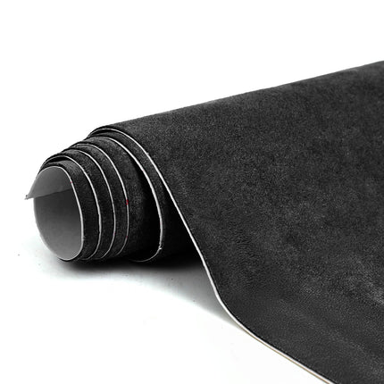 Película autoadhesiva de gamuza negra - 17x70 inch para interiores de auto - microfibra y cuero sintético autoadhesivos, film interior elástico para auto y decoración del hogar