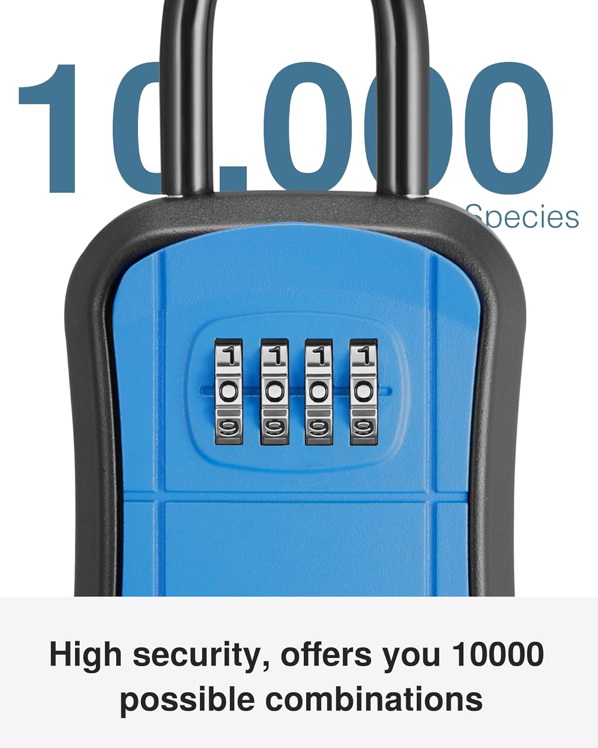 Key Lock Box, Portable Combination Lockbox Wall-Mounted Key Storage Box for House Keys, Resettable Code - photo 3