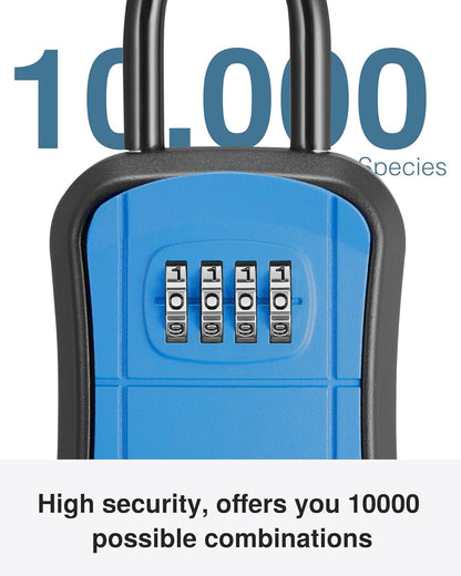 Key Lock Box, Portable Combination Lockbox Wall-Mounted Key Storage Box for House Keys, Resettable Code - photo 3