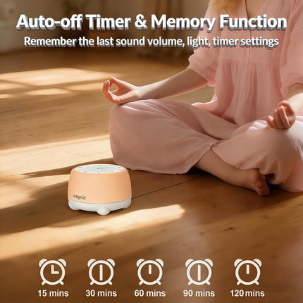 eSynic Rechargeable Tibetan Singing Bowl for Meditation-38 Sounds White Noise Machine with Night Light & 30H Battery-15-90 Timer-Wireless-Sound Healing Device for Yoga Sleep Therapy Stress Relief