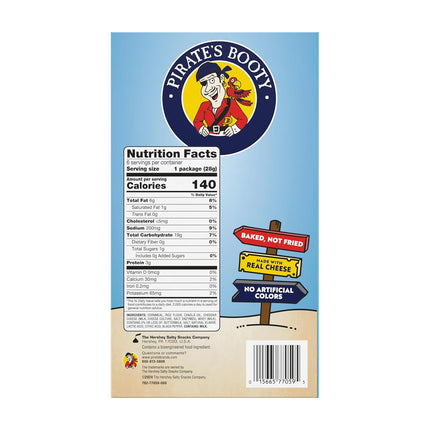 Pirate's Booty Aged White Cheddar Cheese Puffs, Gluten-Free, Kids Snacks, 1 oz (6ct)