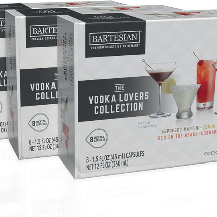 Bartesian 24-Pack Vodka Lovers Mixer Capsules for Cocktail Machine – Home Bar Mixology Cocktails Mix Pod Capsule Set To Use With the Bartesian Cocktail Drink Maker Machine