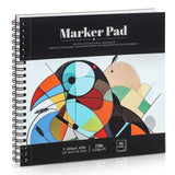 Bloc de papel para rotuladores de 50 hojas, 7.6 × 7.6 in, 120gsm, cuaderno de bocetos para rotuladores de alcohol