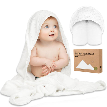 Hooded Baby Towel for Newborn, Baby Bath Towels (Frog, 35x35)