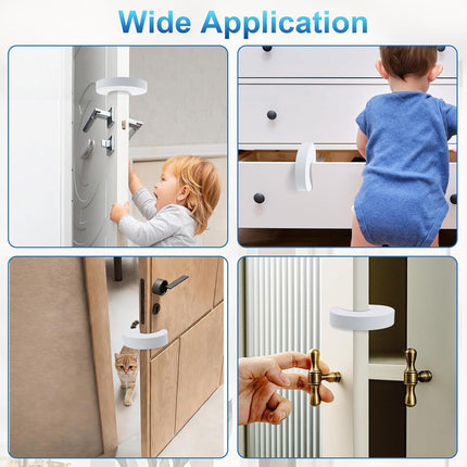 6 Pcs Premium Door Pinch Guard, Door Finger Pinch Guard for Kids Room, Foam Door Stopper for Single Area Use, Child Safety Finger Protection, Reusable & Wall-Friendly, White/Black
