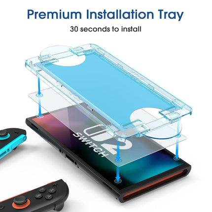amFilm Auto-Alignment OneTouch for Nintendo Switch 2 Screen Protector [7.9"] 2025, Tempered Glass, 30 Seconds Installation, Bubble Free, Scratch Resistant, Touch Sensitive, Matte [2 Pack]