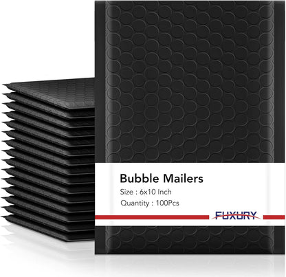 Black 6x10 Bubble Mailers, 100 Pack