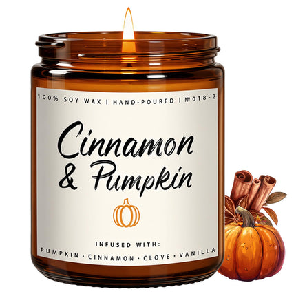 Fall Candle Set | 4 Pack Scented Candles for Home - Candle Gifts for Women Men, Soy Candles Home Scented | Autumn Fragrance of - Apple Pie/Cinnamon/Harvest/Wreath