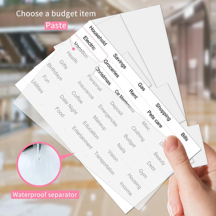 Cash Envelope Wallet for Budgeting, PU Leather Cute Cash Pouch with 4 Cash Dividers & 1 Category Stickers, Reusable Money Holder for Men and Women Wildflower Cute Flower