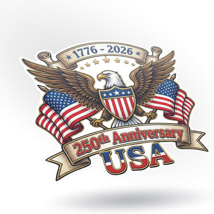 250th Anniversary USA Sticker 3 Pack – 1776-2026 Patriotic Eagle Vinyl Decal for Car Bumper, Truck, Laptop, Window – Waterproof UV Printed - KCD5069 (3-Inch 3-Pack)