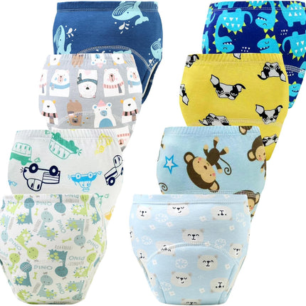Upairy Training Pants for Boys Girls,Toddler Potty Training Underwear,Leakproof Reusable Kid Confident Panties,Children's Potty Underwear 100% Cotton for 2T-6T(8PCS,S)