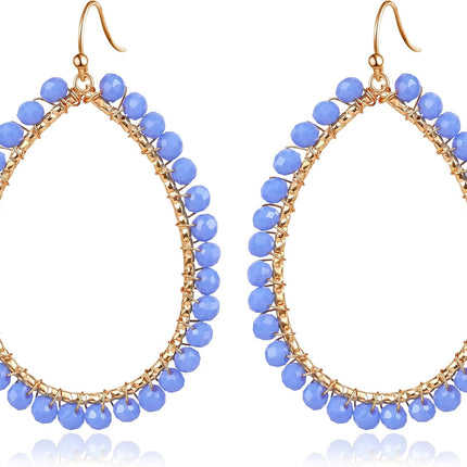 PEALICIOUS Summer Earrings for Women, Teardrop Boho Earrings Dangling Gold Hoop Earrings as Vacation Beach Jewelry, Beach Earrings Statement Gold Earrings for Her as Summer Gifts Wedding Accessories