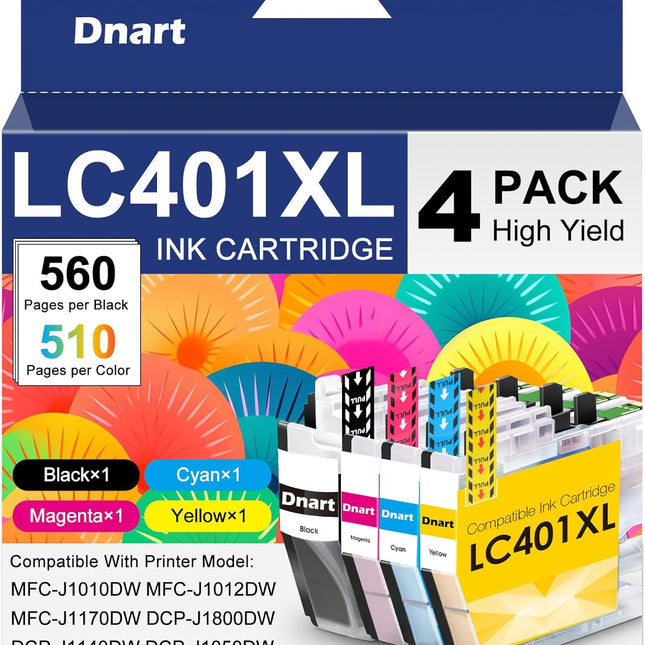 LC401XL LC401 Ink Cartridges for Brother Printer MFC-J1010DW LC 401XL 401 XL