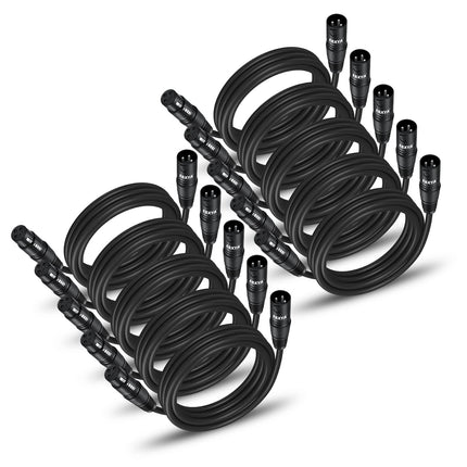 XLR Cable 20ft 4 Pack - Mic Cables Balanced DMX Cable Male to Female
