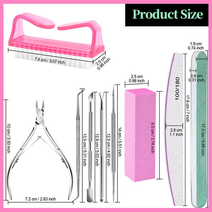 Nail Care Kit, Nail Files 100/180, Nail Buffer Block, Cuticle Nippers, Cuticle Trimmer, Cuticle Pusher, Nail Tools, Nail Kit, Pedicure & Manicure Tools, Nail Prep Kit, Manicure Kit for Women