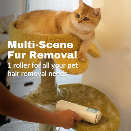 Reusable self-cleaning pet hair roller lint remover compact travel size