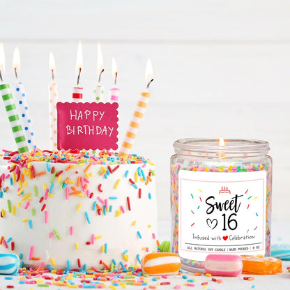 16th Birthday Vanilla Cream Scented Candle for Girls - photo 5