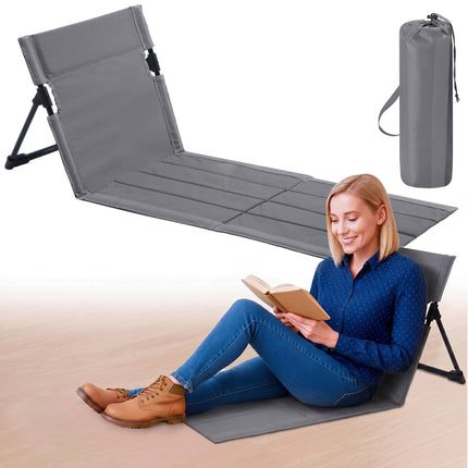 Foldable Floor Chair Lounge Mat with Backrest, Rose Pink, Regular, Solid