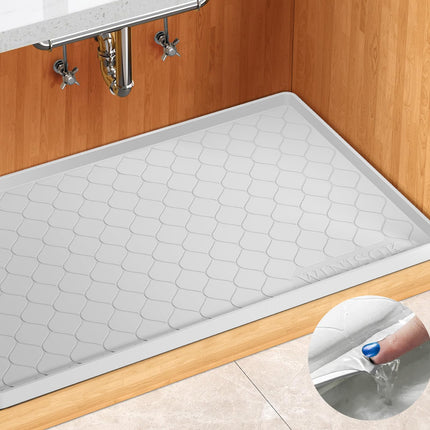 Waterproof Under Sink Mat 34" x 22", Silicone Mat, Dark Gray