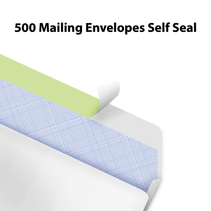 Sobres #10 tamaño carta autosellantes | 500 sobres de seguridad para envío comercial con sello adhesivo | Tintados | paquete de sobres blancos no 10 sin ventana legales regulares lisos | 4-1/8 x 9-1/2 Inches | 24 LB