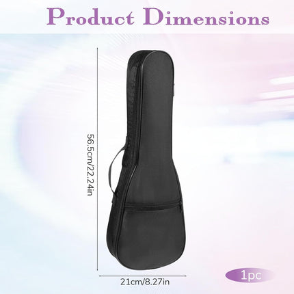 21in Ukulele Case, Soft Soprano Ukulele Case, Durable Padded Bag with Adjustable Straps Durable Guitar Case Backpack