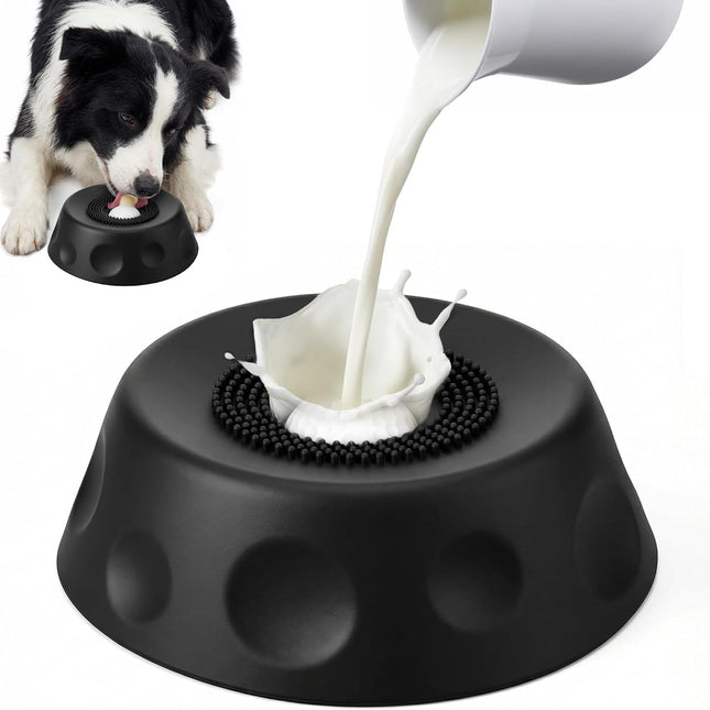 Dog Licking Bowl with Rolling Ball - Slow Feeder Dog Lick Bowls for Yogurt Liquid Treat, Anti-Slip Entertained Bone