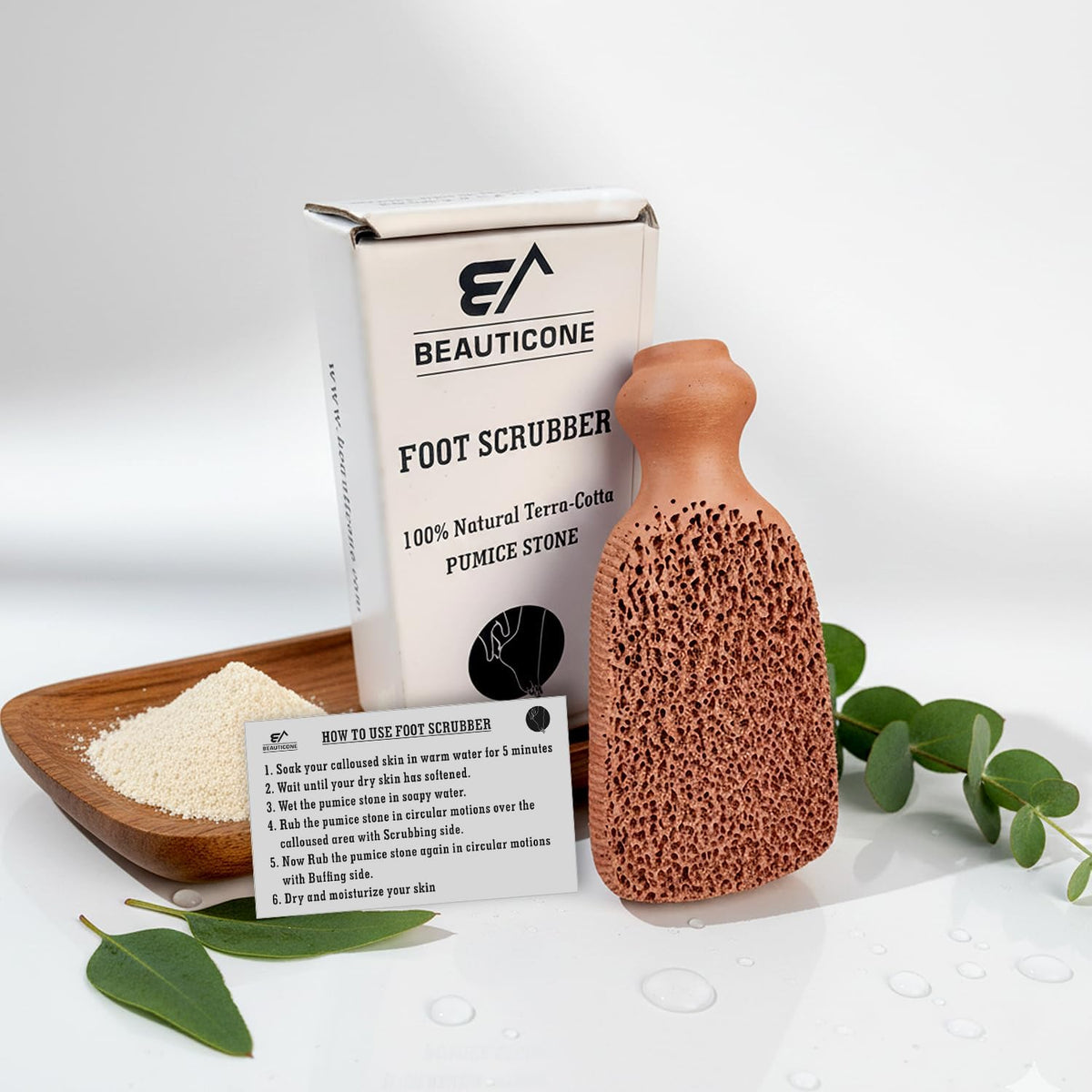100% Natural Terracotta Pumice Stone Foot Scrubber - photo 4